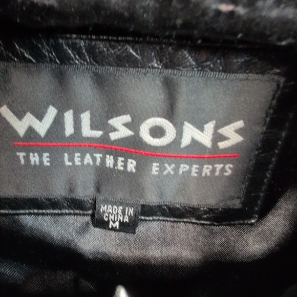 Wilsons Jacket Womens M Black Leather Coat Belted Pockets Zip Up Career Casual - Picture 6 of 13